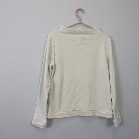 Dudley Stephens Sweatshirt Fleece Pullover Women M Ivory Tuckernuck Lounge 242 - Picture 8 of 11